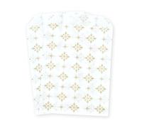 celloexpress 7" x 9" Fleur De Lys Gold Paper Sweet Bags - Patterned Classic Confectionery Gift Shop Goodie Party Bags (Pack of 100)
