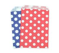 celloexpress 7" x 9" Red & Blue Polka Dot Paper Sweet Bags - Classic Confectionery Gift Shop Goodie Party Bags (Pack of 200)