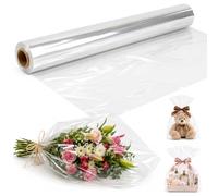 celloexpress 80cm x 10m Clear Cellophane Wrap Roll (1 Roll)