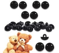 celloexpress 8mm Black Sew On Eyes - 3 Pairs - Half Round Button Eyes for Teddy Bear Animal Soft Toy Making