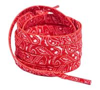 celloexpress 8mm Red Paisley Shoelaces - Flat Patterned Colourful Print Polyester Laces Trainers Boots Replacement Repair (100cm length, 1 Pair)