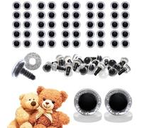 celloexpress 8mm Silver 3D Glitter Eyes with Plastic Backs - Sparkle Safety Eyes for Soft Toy Teddy Bear Animal Making (Pack of 50 Pairs)