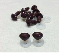 celloexpress 9mm x 6mm Brown Triangle Noses with Plastic Backs - Safety Noses for Soft Toy Teddy Bear Animal Making (Pack of 10)