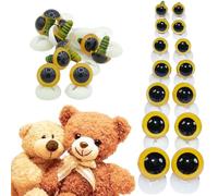 celloexpress 9mm Yellow Eyes with Plastic Backs - Safety Eyes for Soft Toy or Teddy Bear Making - Pack of 10 Pairs