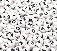 celloexpress Acrylic Alphabet Beads - Round Beads - Single Letter and Mixed 7x4mm (Round Beads - N, Pack of 200)