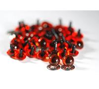 celloexpress Amber Cats Crystal Eyes with Metal Backs - 15mm - Safety Eyes for Soft Toys or Teddy Bears - Pack of 25 Pairs