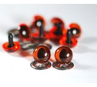 celloexpress Amber Cats Crystal Eyes with Metal Backs - 9mm - Safety Eyes for Soft Toys or Teddy Bears - Pack of 5 Pairs