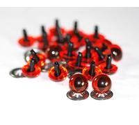 celloexpress Amber Cats Crystal Eyes with Metal Backs - 9mm - Safety Eyes for Soft Toys or Teddy Bears - Pack of 10 Pairs
