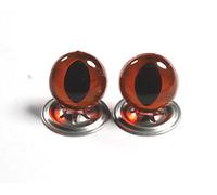 celloexpress Amber Cats Crystal Eyes with Metal Backs - 9mm - Safety Eyes for Soft Toys or Teddy Bears - Pack of 1 Pair