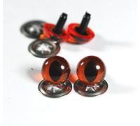 celloexpress Amber Cats Crystal Eyes with Metal Backs - 9mm - Safety Eyes for Soft Toys or Teddy Bears - Pack of 2 Pairs