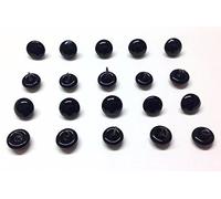 celloexpress Black Glass Dome Eyes with Metal Loops (10 Pairs, 6mm)