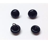 celloexpress Black Glass Dome Eyes with Metal Loops (2 Pairs, 6mm)