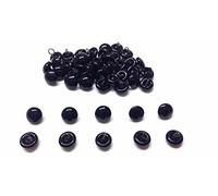 celloexpress Black Glass Dome Eyes with Metal Loops (25 Pairs, 6mm)
