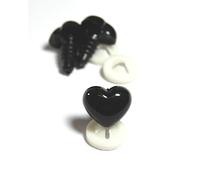 celloexpress Black Heart Noses 21mm x 18mm Plastic Backs - Teddy Bear & Soft Toy Making Character Nose - Pack of 3