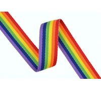 celloexpress Bright Rainbow 38mm Polyester Mix Striped Webbing - 4m (400cm) - Strap Tape Bag Tote Handle