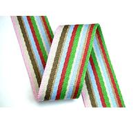 celloexpress Bright Stripe 38mm Polyester Mix Striped Webbing - 4m (400cm) - Strap Tape Bag Tote Handle