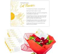 celloexpress Caring for your Cut Flowers v24 Flower Message Cards - 60mm x 90mm - Florist Instructions Card Notes (Pack of 50)