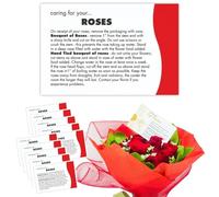 celloexpress Caring for your Roses v22 Flower Message Cards - 60mm x 90mm - Florist Instructions Card Notes (Pack of 50)