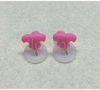 celloexpress Cat/Feline Nose 11mm x 7mm with Plastic Backs - Teddy Bear & Soft Toy Making Detailed Nose - Flamingo Pink - Pack of 2