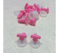 celloexpress Cat/Feline Nose 11mm x 7mm with Plastic Backs - Teddy Bear & Soft Toy Making Detailed Nose - Flamingo Pink - Pack of 10