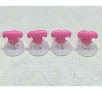 celloexpress Cat/Feline Nose 12mm x 8mm with Plastic Backs - Teddy Bear & Soft Toy Making Detailed Nose - Flamingo Pink - Pack of 4
