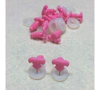 celloexpress Cat/Feline Nose 18mm x 12mm with Plastic Backs - Teddy Bear & Soft Toy Making Detailed Nose - Flamingo Pink - Pack of 10