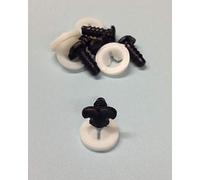 celloexpress Cat/Feline Nose 18mm x 12mm with Plastic Backs - Teddy Bear & Soft Toy Making Detailed Nose - Black - Pack of 5