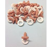 celloexpress Cat/Feline Nose 18mm x 12mm with Plastic Backs - Teddy Bear & Soft Toy Making Detailed Nose - Light Brown - Pack of 25