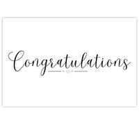 celloexpress Congratulations (Calligraphy) Flower Message Cards - 60mm x 90mm - Everyday Occasions Florist Card Gift Notes (Pack of 100)