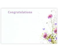 celloexpress Congratulations (Scabious) Flower Message Cards - 60mm x 90mm - Everyday Occasions Florist Card Gift Notes (Pack of 50)