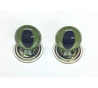 celloexpress Crystal Cats Eyes with Metal Backs - 21mm - Safety Eyes for Soft Toys or Teddy Bears (Pack of 1 Pair, Green Cats Eyes)