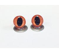 celloexpress Crystal Cats Eyes with Metal Backs - 21mm - Safety Eyes for Soft Toys or Teddy Bears (Pack of 1 Pair, Orange Cats Eyes)