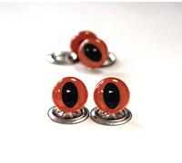 celloexpress Crystal Cats Eyes with Metal Backs - 24mm - Safety Eyes for Soft Toys or Teddy Bears (Pack of 2 Pairs, Orange Cats Eyes)