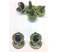 celloexpress Crystal Cats Eyes with Metal Backs - 24mm - Safety Eyes for Soft Toys or Teddy Bears (Pack of 3 Pairs, Green Cats Eyes)