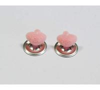 celloexpress FLOCK PINK Cat/Triangle Noses 24mm Metal Backs - Teddy Bear & Soft Toy Making Detailed Noses - Pack of 2