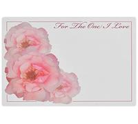 celloexpress For The One I Love (China Rose) Flower Message Cards - 60mm x 90mm - Everyday Occasions Florist Card Gift Notes (Pack of 20)
