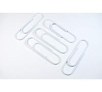 celloexpress Giant Coloured Metal Paperclips - 9.5cm / 3.75" - Large Sized Great Colours (White 9.5cm / 3.75", Pack of 10)