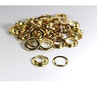 celloexpress Gold 8mm Brass Metal Eyelets Grommets & Washer Findings - for Leather Craft Clothing Flags Banners - Pack of 25
