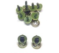 celloexpress Green Cats Crystal Eyes with Metal Backs - 15mm - Safety Eyes for Soft Toys or Teddy Bears - Pack of 5 Pairs