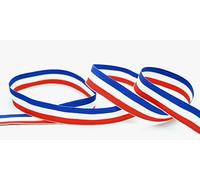 celloexpress Grosgrain Ribbon - 15mm-38mm Width - Union Jack, Coronation, Tricolour, Christmas Themes (5m, Red, White & Blue Tricolour - 10mm)