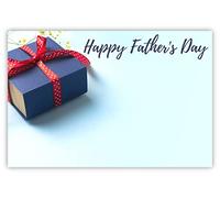 celloexpress Happy Father's Day (Blue Gift) Flower Message Cards - 60mm x 90mm - Father's Day Florist Card Gift Notes (Pack of 10)