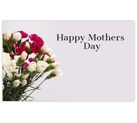 celloexpress Happy Mother's Day (Carnations) Flower Message Cards - 55mm x 85mm - Mother's Day Florist Card Gift Notes (Pack of 100)
