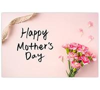 celloexpress Happy Mother's Day (Pink Carnations) Flower Message Cards - 55mm x 85mm - Mother's Day Florist Card Gift Notes (Pack of 10)