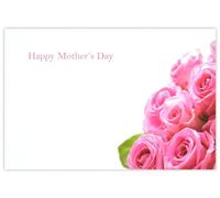 celloexpress Happy Mother's Day (Pink Rose Bouquet) Flower Message Cards - 60mm x 90mm - Mother's Day Florist Card Gift Notes (Pack of 20)