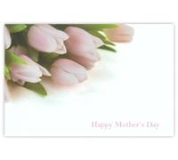 celloexpress Happy Mother's Day (Pink Tulips) Flower Message Cards - 60mm x 90mm - Mother's Day Florist Card Gift Notes (Pack of 50)
