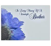 celloexpress In Loving Memory Brother (Pincushion) Flower Message Cards - 90mm x 125mm - Bereavement Florist Card Sympathy Condolences Notes (Pack of 6)