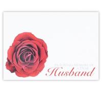 celloexpress In Loving Memory Husband (Red Rose) Flower Message Cards - 90mm x 125mm - Bereavement Florist Card Sympathy Condolences Notes (Pack of 12)