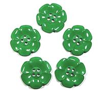celloexpress Large Clown Flower Buttons - 63mm - Fancy Dress Sewing Daisy (Green, Pack of 2)