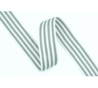 celloexpress Light Grey 38mm Polyester Mix Striped Webbing - 5m (500cm) - Strap Tape Bag Tote Handle