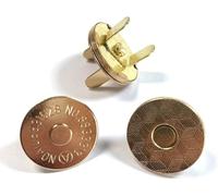 celloexpress Magnetic Snap Fasteners Closures & Buttons,Purse & Bag, Sewing Leather Findings (Pack of 5, 4mm x 14mm - Gold Normal Magnetic)
